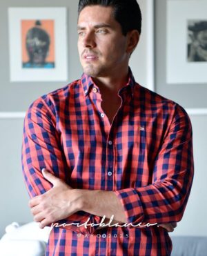 Camisa Clásica Algodón Cuadros Hombre