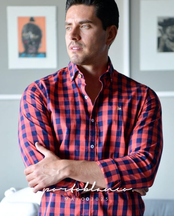 Camisa Clásica Algodón Cuadros Hombre