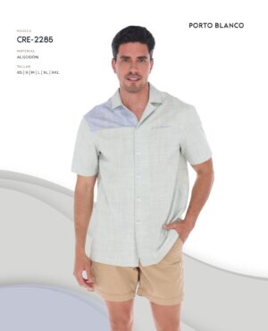 Camisa casual para caballero manga corta ligera fresca