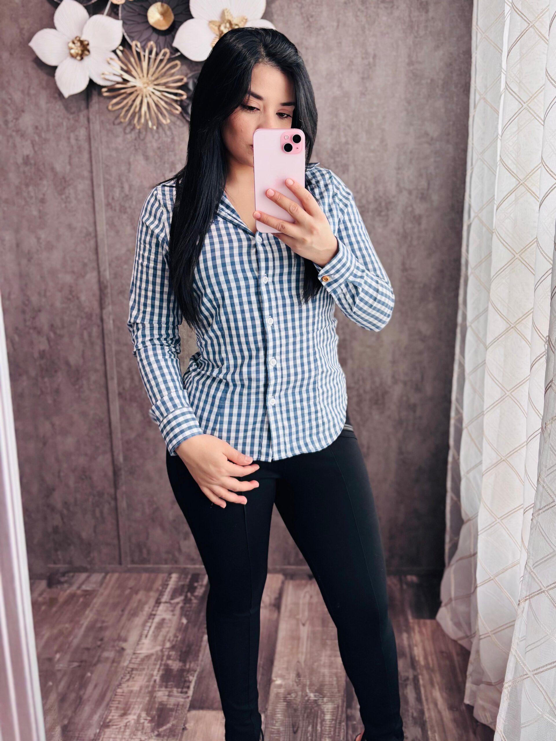 Camisa estampado cuadros mujer Porto Blanco